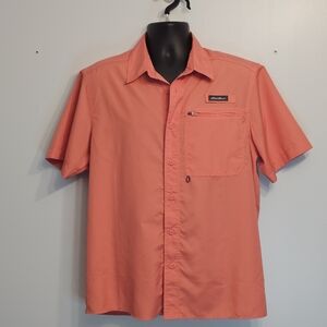 Eddie Bauer Mens Woven Tech Shirt, Medium, Short Sleeve,